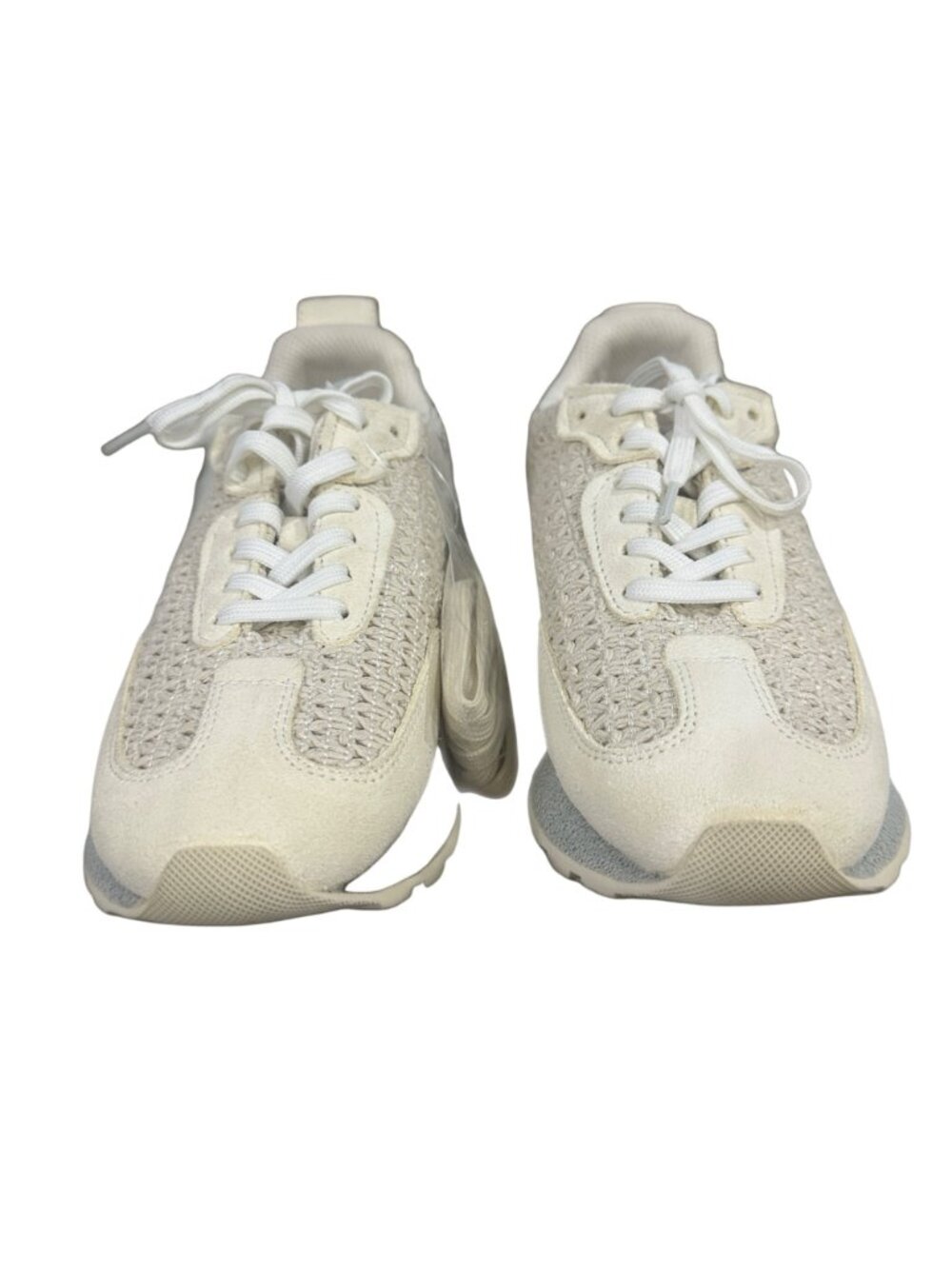 Vintage Havana Women's Woven Sneakers Beige Lace-Up Casual Shoes Size 5.5 - Picture 2 of 11